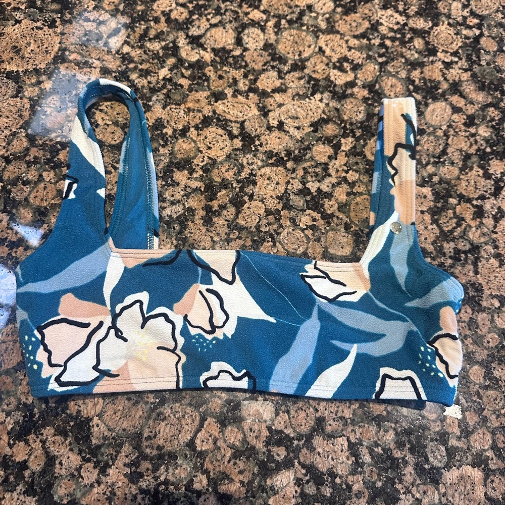 Roxy Blue Floral Bikini Top